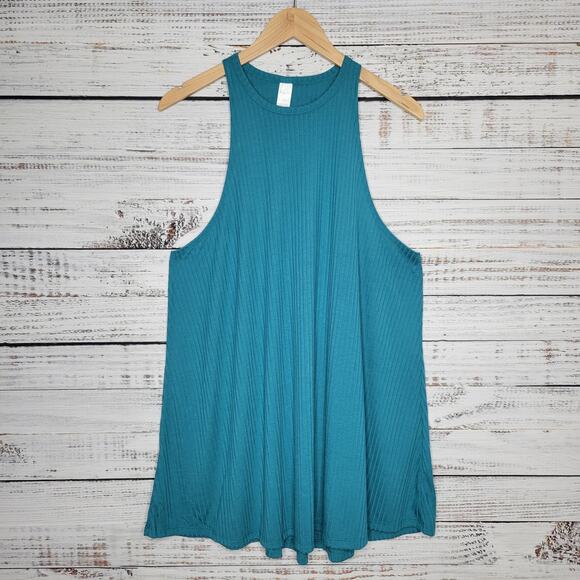 Freshwater Twist Back Swim Coverup Dress Teal | Large - Picture 1 of 9